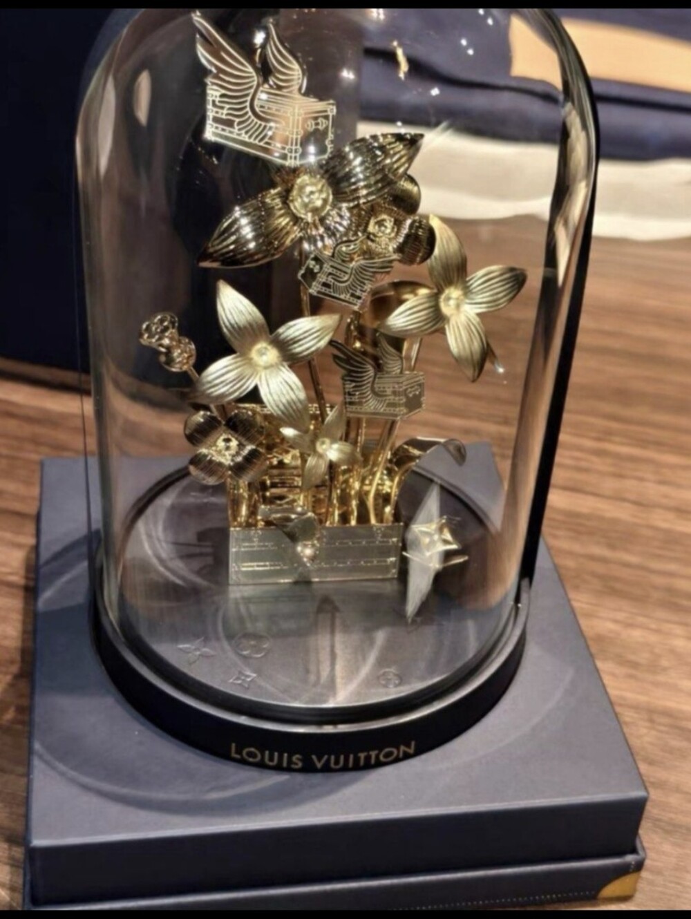 Louis Vuitton Gold Floral With Glass Dome 2025 Holiday